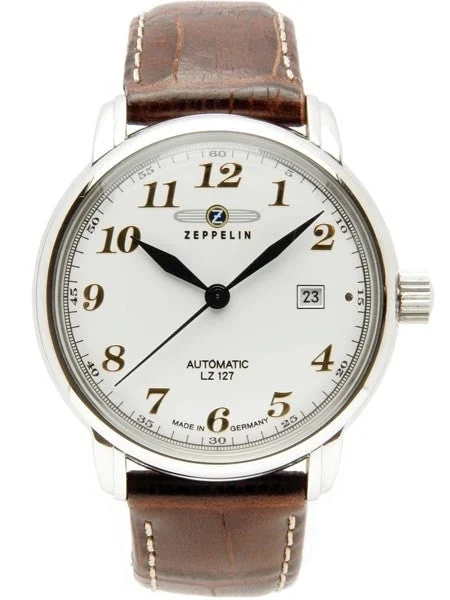 Graf Zeppelin SCRATCH AND DENT - Automatic, Date Watch with Gold Tone Applied Numbers #765