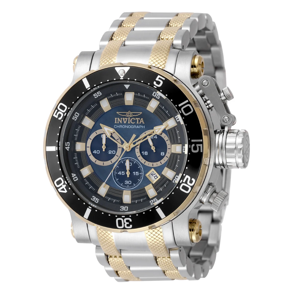 Invicta Coalition Forces Grand Scale Watch w/ Mother of Pearl Dial - 52mm. Gold. Steel (49754) 52 mm kol saati