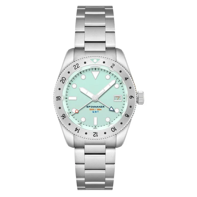 Spinnaker Croft 3912 GMT Automatic Dive Watch with Aqua Marine Blue Dial #SP-5130-22 kol s