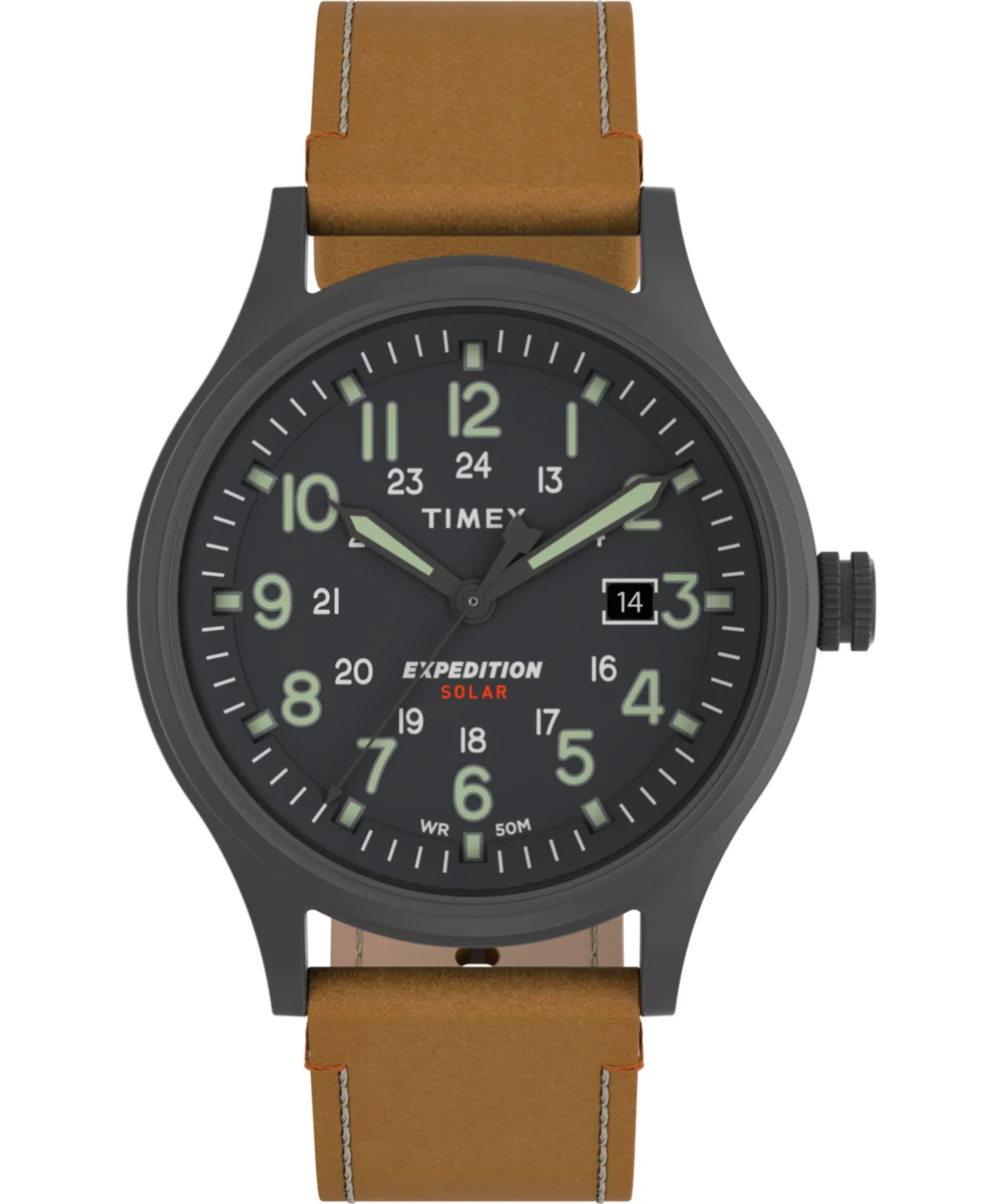 Timex Expedition® Scout 40mm Leather Strap Watch TW4B24700 40 mm kol saati
