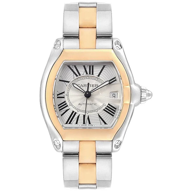 Cartier Roadster W62031Y4 Silver Sunray-Effect Dial Steel an kol saati