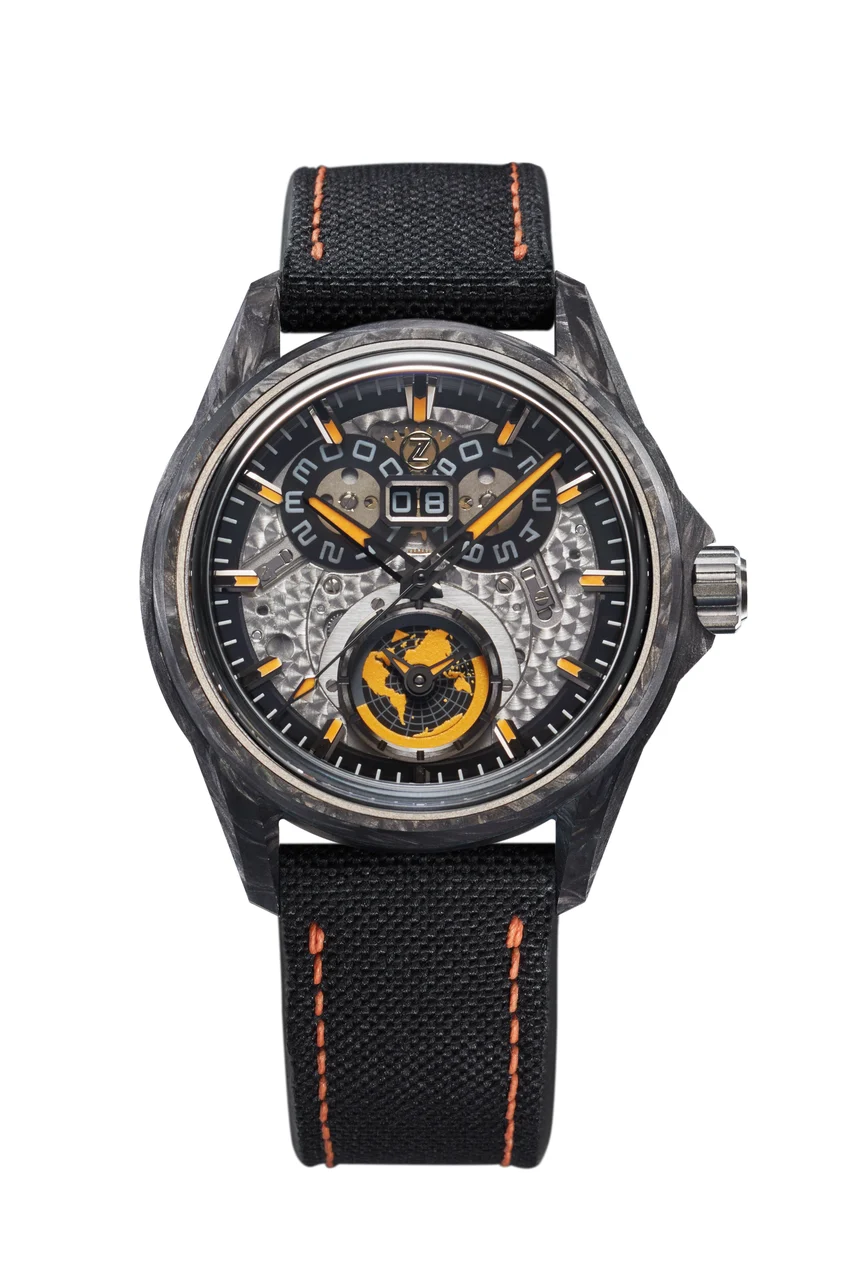 Zelos Spearfish Dual Time Carbon 'Supernova' 40 mm kol saati