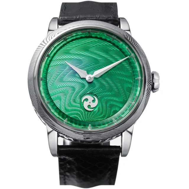 GoS Norrsken Northern Lights Guilloche Green kol saati