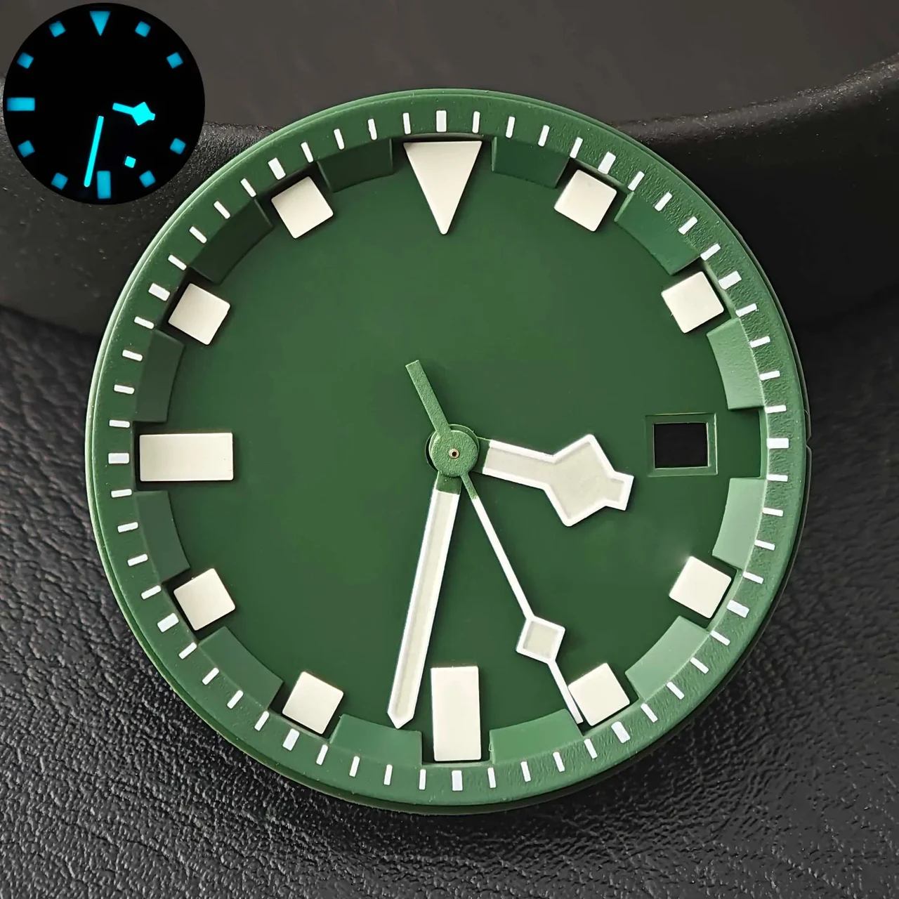 eprolo Miyota 8215 dial 31.8mm blue-green luminous dial/hands, suitable for dial replacement of 8215 automatic mechanical movement 3DD8422CF579433DAFD0EA56221F7080 31.8 mm kol saati