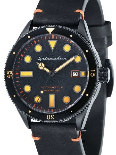 Spinnaker Cahill Automatic Dive Watch with 43mm Black IP Case #SP-5033-03 kol saati