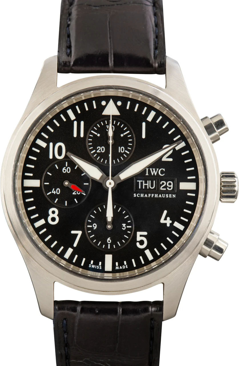 IWC Pilot's Chronograph IW371701 Black Dial 42 mm kol saati