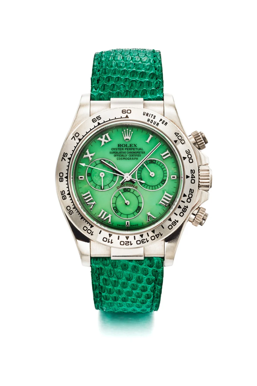 Rolex ROLEX REF. 116519 95YSTL50, DAYTONA BEACH ,18K WHITE GOLD WITH GREEN CHRYSOPRASE DIAL kol saati