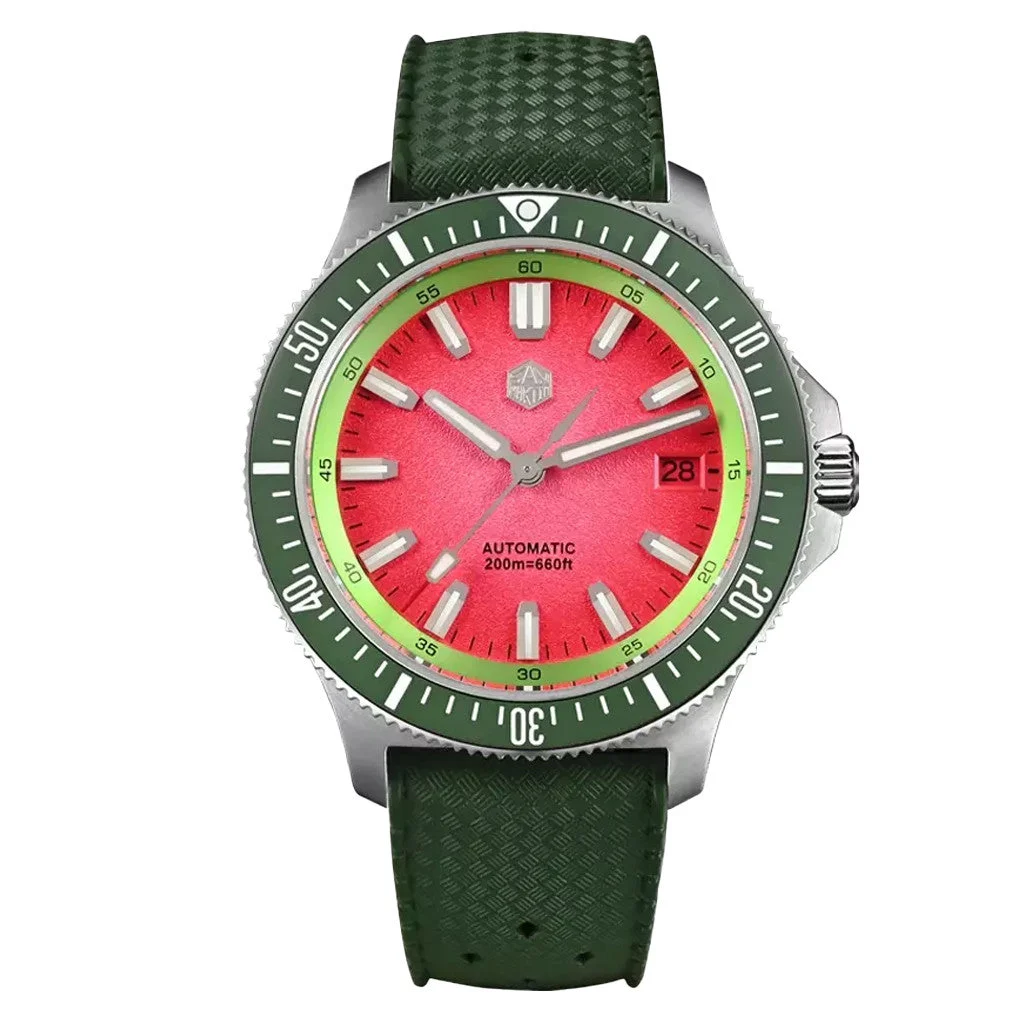 San Martin Watches San Martin Automatic Dive Watch with Stunning Red Dial #SN0118-B 40 mm kol saati