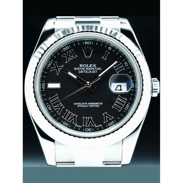 Rolex Datejust II Stainless Steel Black Roman 41mm 210000079346 kol saati