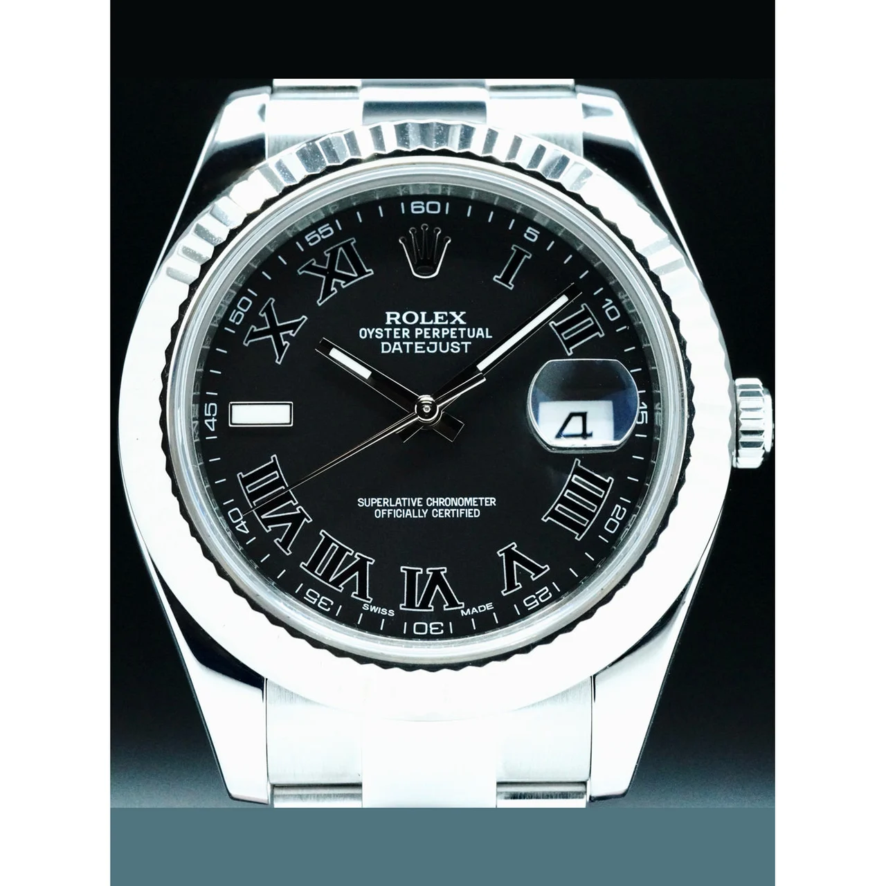 Rolex Datejust II Stainless Steel Black Roman 41mm 210000079346 41 mm kol saati
