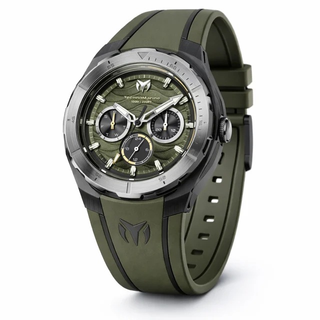 Technomarine Cruise Legend Watch - 43mm. Olive Green. Black (TM-125023) kol saati
