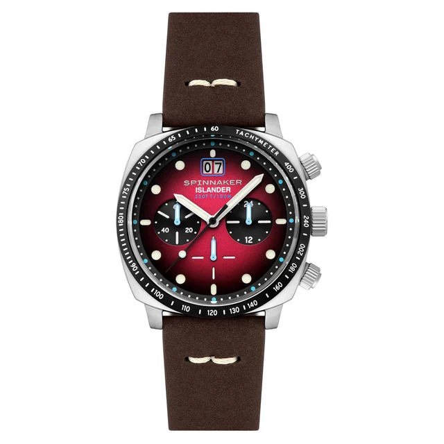 Spinnaker Islander LE Hull Chronograph with Fume Maroon Dial #SP-5068-LIW0B kol saati