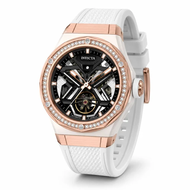 Invicta Objet D Art Diamond Automatic Watch - 45mm, White with Interchangeable Strap (7013