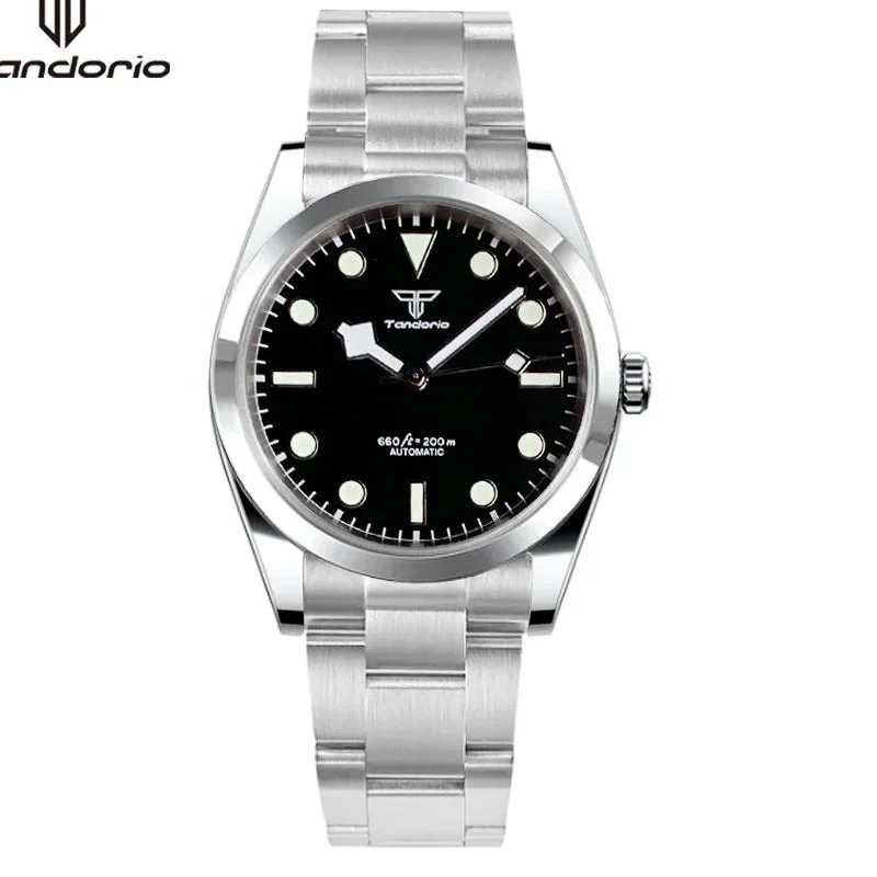 Tandorio Watches Tandorio Sapphire Explorer 36mm/39mm NH35A PT5000 Automatic Movt 10Bar Pilot TD144 14:350850#white logo dial;5:57086108#36mm-PT5000 movt 36 mm kol saati