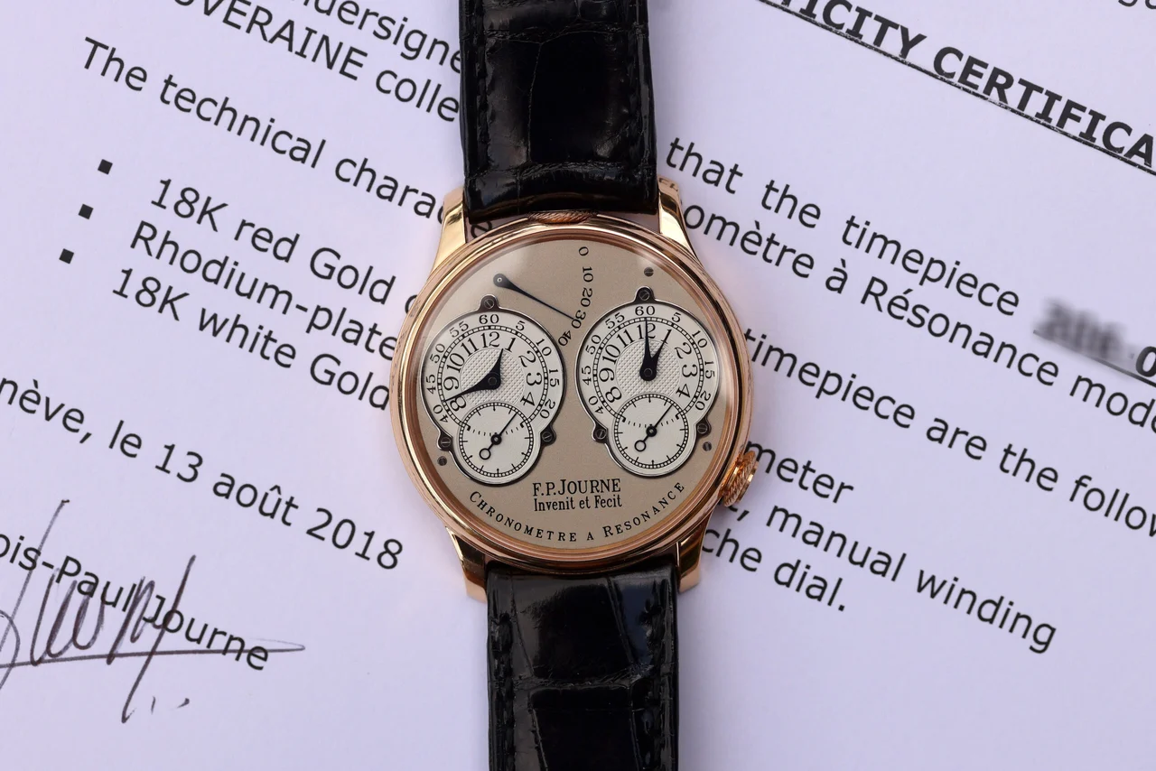 F.P. Journe Chronometre a Resonance ref. R “Brass, Grey Dial 38 mm kol saati
