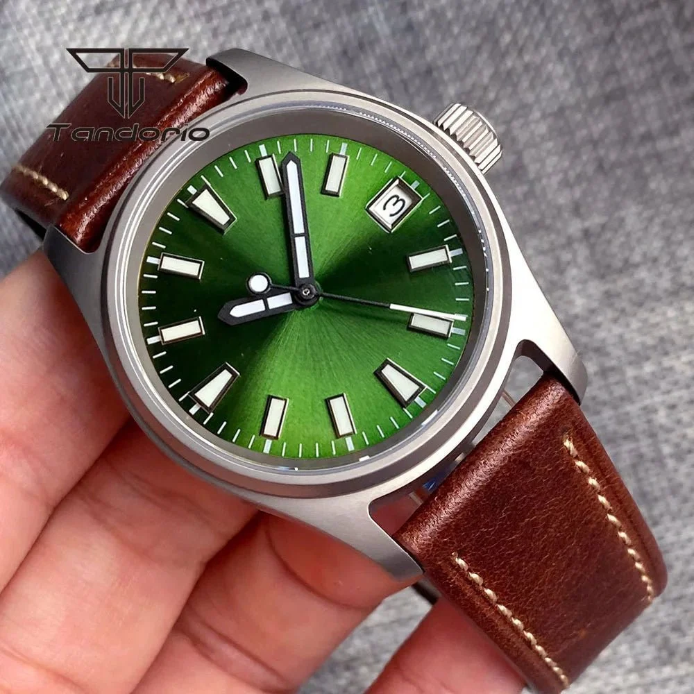 Tandorio Watches Tandorio Titanium Watch 36mm Pilot NH35/PT5000 Automatic Sapphire 20bar TD127 14:200005100#dial 1 hands A;5:57000035#PT5000 movement 36 mm kol saati