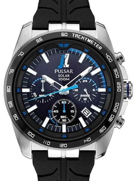 Pulsar Joey Logano Special Edition Solar Powered Chronograph Watch with 24-Hour Sub-Dial #