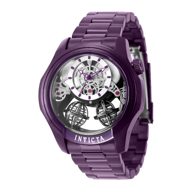 Invicta Specialty Twin-Axis Watch w/ Skeleton Dial - 46mm, Purple (50779) kol saati