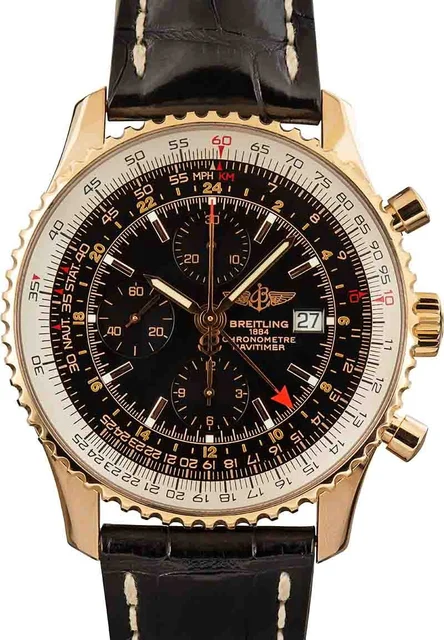 Breitling Navitimer World Chronograph Leather Strap H2432212/B727 kol saati