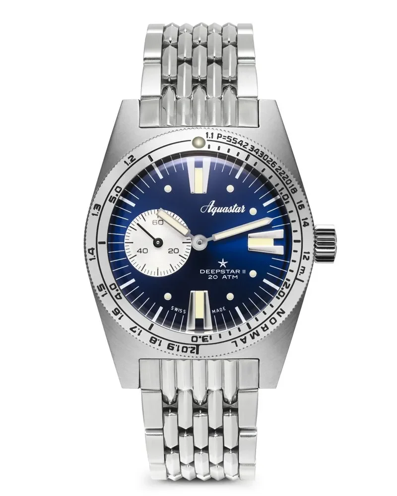 Aquastar Deepstar II – Blue Ray on stainless steel BOR brace 37 mm kol saati
