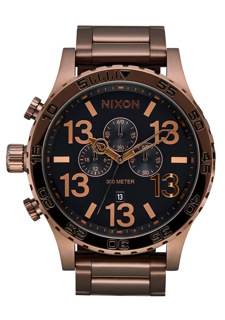 Nixon US Chrono Friday the 13th Edition - Chocolate - USA A1443-5368-00 kol saati
