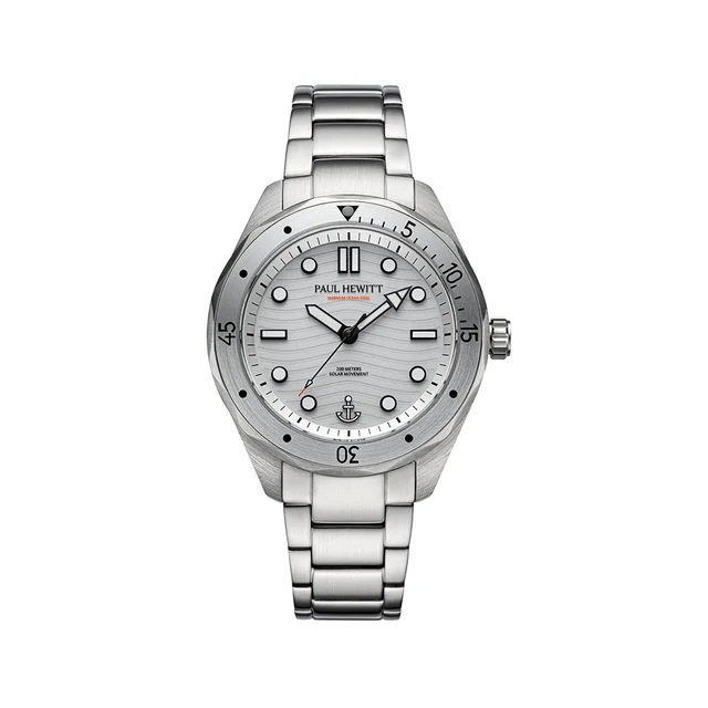 Default Ocean Diver Uhr Silber Weiß PH-W-0328 kol saati