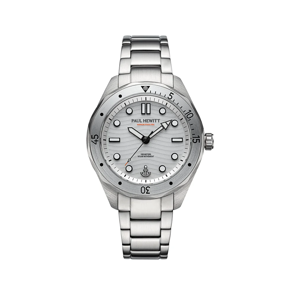 Default Ocean Diver Uhr Silber Weiß PH-W-0328 kol saati