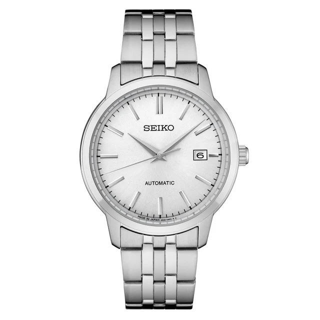 Seiko Essentials Automatic Dress Watch with White Sunray Dial #SRPH85 kol saati