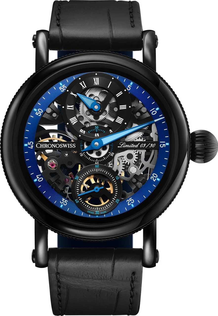 ChronoSwiss Regulator CH-6725S-BKBL 44 mm kol saati