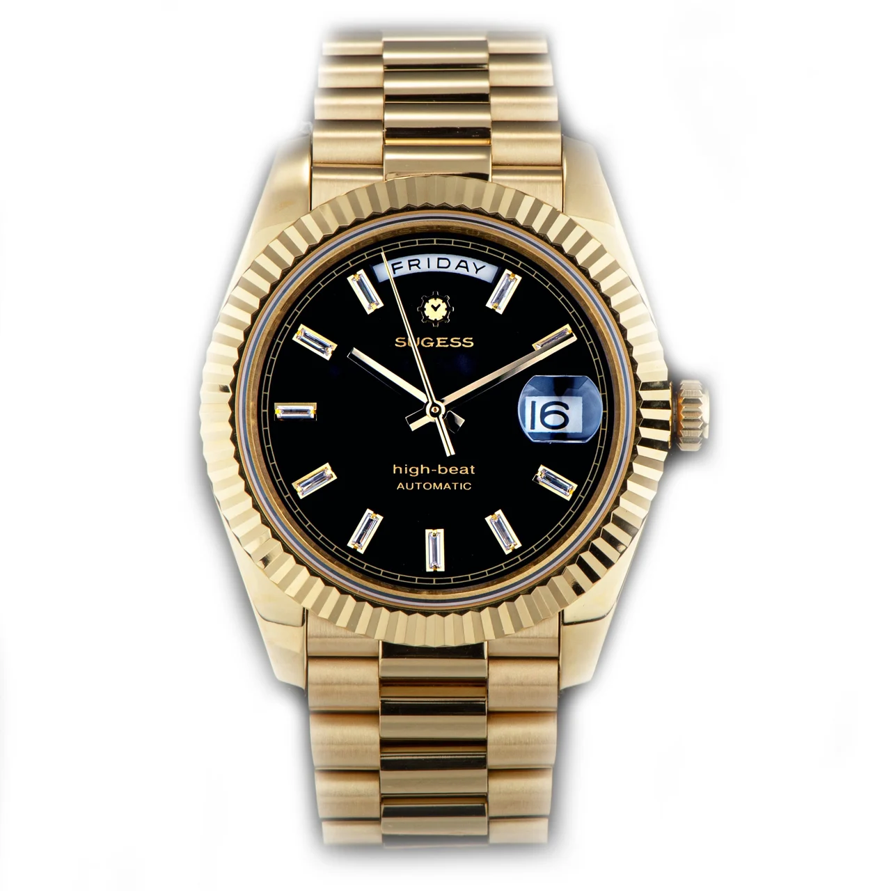 Sugess Heritage S433 DD Date and Day Display Gold Automatic heritage-s433-dd-date-and-day-display-gold 40 mm kol saati