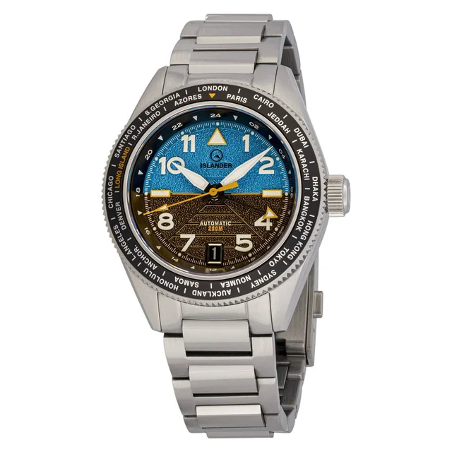Islander Calabro GMT World Time Automatic Watch with Attitude Indicator Dial #ISL-318 kol 