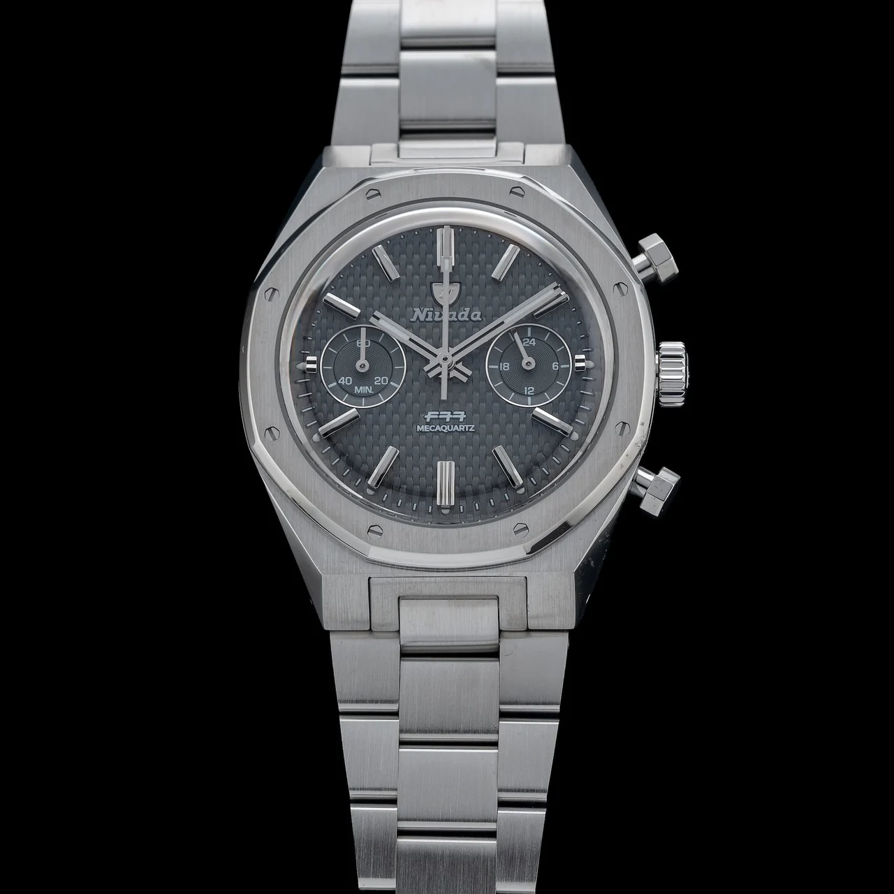 Nivada Grenchen Chrono Mecaquartz Grey 38mm 68001Q77 210009N39491 38 mm kol saati