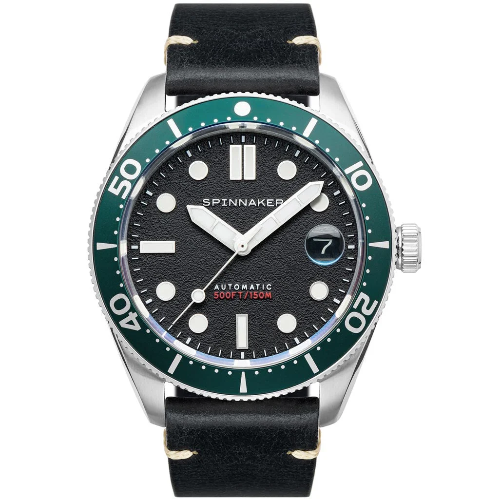 Spinnaker Croft Nomad Black 150-Meter Automatic Dive Watch #SP-5100-02 40 mm kol saati