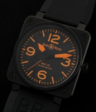 Bell & Ross With Orange Dial Bell & Ross BR 01-92 With Orange Dial 46 mm kol saati