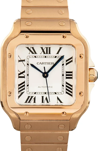 Cartier Santos De 18k Rose Gold WGSA0031 kol saati