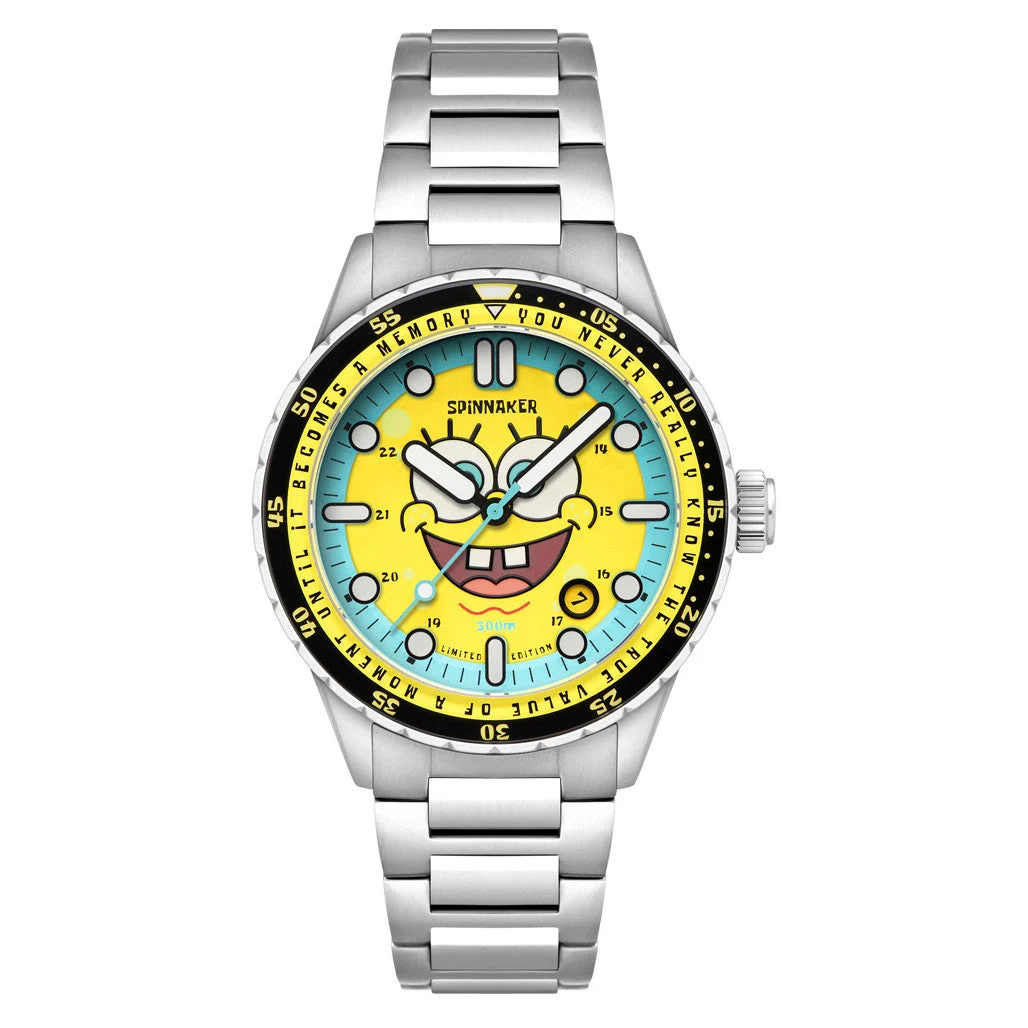 Spinnaker Hass Automatic Spongebob Squarepants 25th LE in Spongebob Yellow #SP-5138-11 kol saati