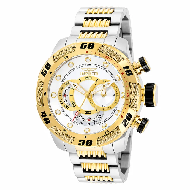 Invicta Speedway Finish Line Watch - 50mm. Steel, Gold (25480) kol saati