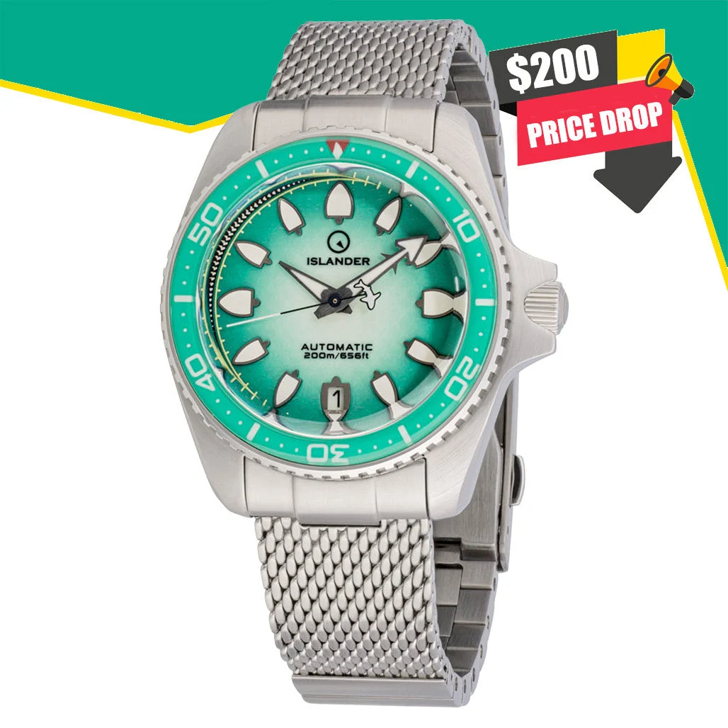 Islander Hudson "Harpoon Diver" 40mm Watch with Degrading Sea Green Dial #ISL-305 40 mm kol saati