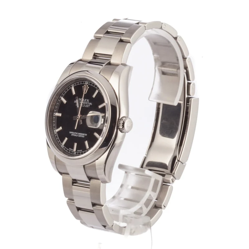 Rolex Datejust 116200 Black Dial 116200BKSO 36 mm kol saati