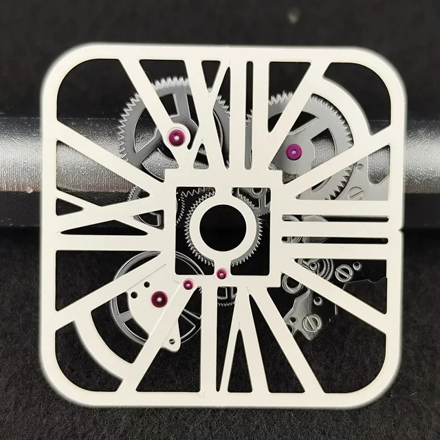 Tandorio Watches Skeleton Santos Dial New Square For NH70 Hollow Dial No Luminous 27mm 577