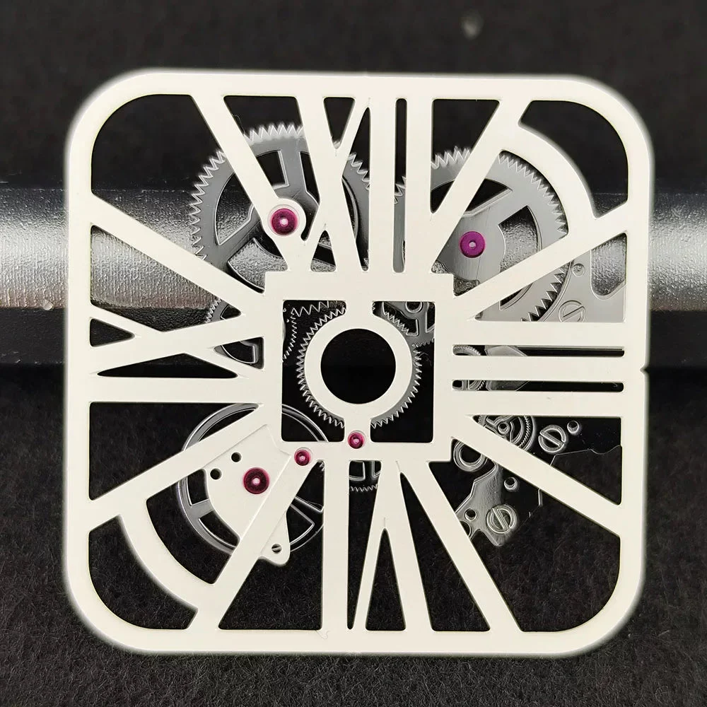 Tandorio Watches Skeleton Santos Dial New Square For NH70 Hollow Dial No Luminous 27mm 5771529129524 27 mm kol saati
