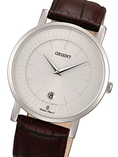 Orient SCRATCH AND DENT - Class Quartz Dress Watch with Sapphire Crystal and Silver-White Dial #GW0100AW-SND 38 mm kol saati