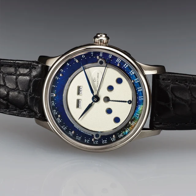 Jaquet Droz JAQUET DROZ REF. J012624 TRIPLE DATE "LES LUNES" WHITE GOLD kol saati