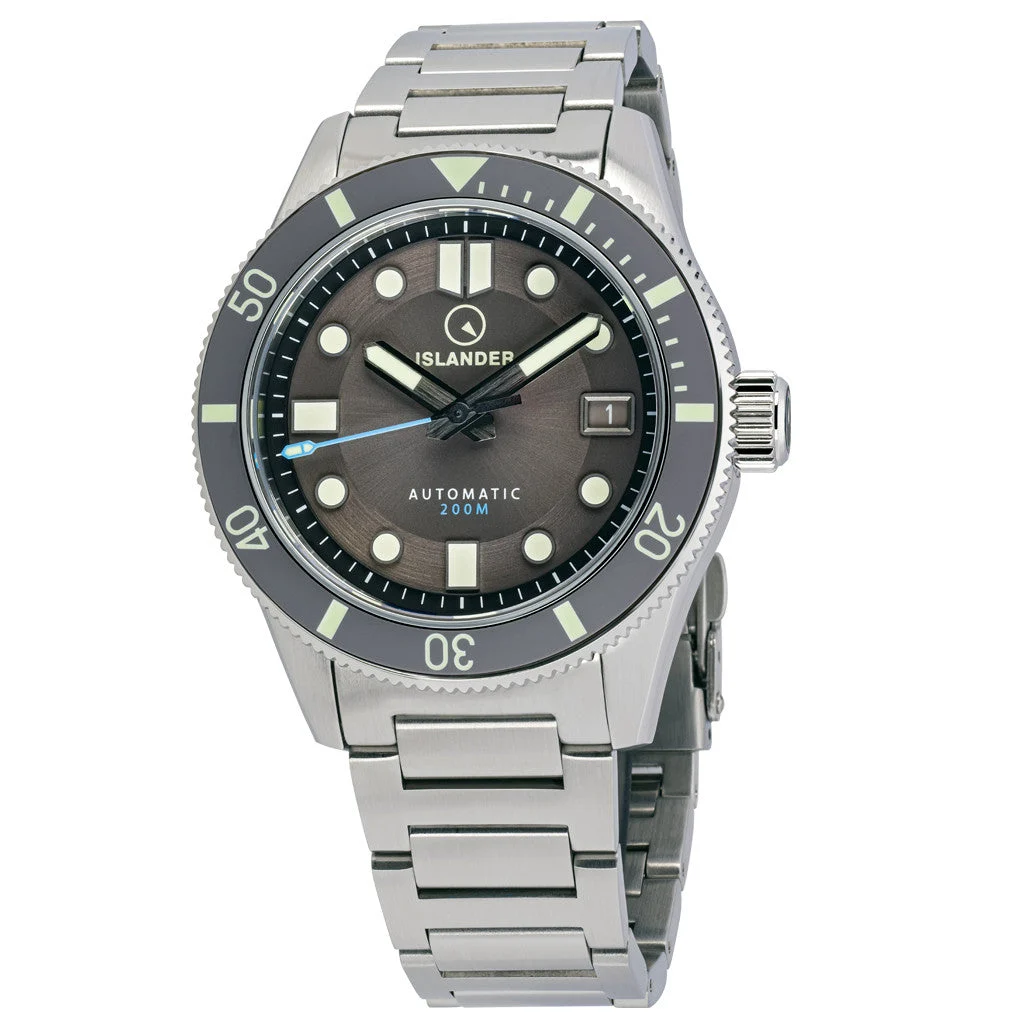 Islander Bayport 40mm Automatic Dive Watch with Grey Dial #ISL-123 40 mm kol saati
