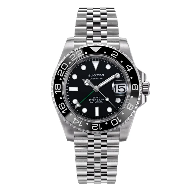 Sugess Black Bezel GMT Jubilee Bracelet black-bezel-gmt-jubilee-bracelet kol saati