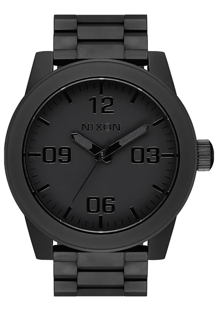 Nixon US Corporal Stainless Steel - All Matte Black/Polished Black A346-3256-00 kol saati