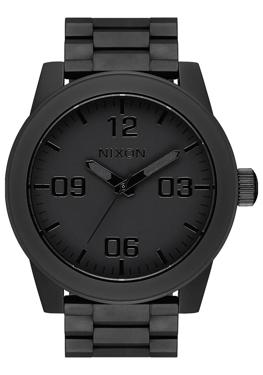 Nixon US Corporal Stainless Steel - All Matte Black/Polished Black A346-3256-00 48 mm kol saati