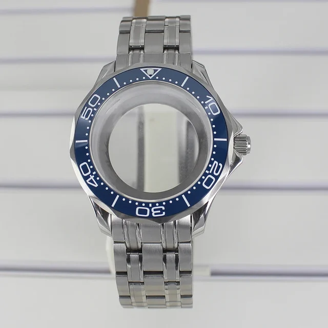 Tandorio Seamaster Watch Case 316 Stainless Steel 100M Waterproof for NH35 NH36 NH38 Movem