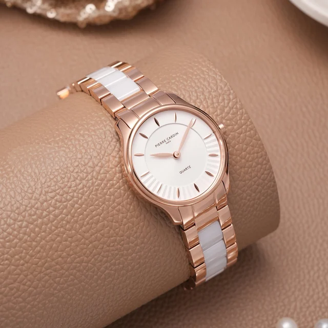 Élitaire Céramique Rose Gold with Rose Gold Metal Strap with White Ceramic Links CF.1032.C