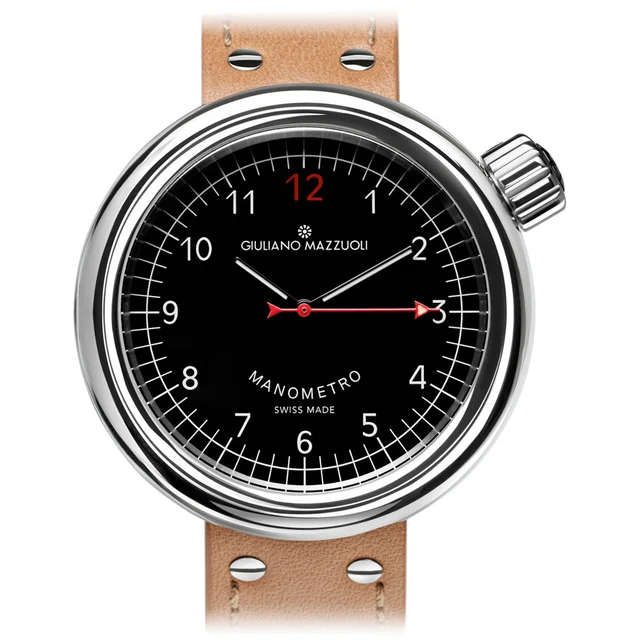 Giuliano Mazzuoli Manometro Polished Black MRP02N kol saati